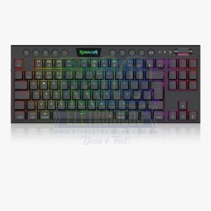 TECLADO GAMER SEM FIO REDRAGON HORUS PRO TKL K621RGBB-PRO WIRELESS/BLUETOOTH MECÂNICO