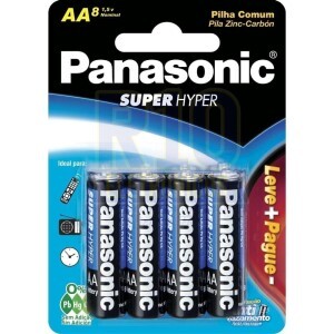 PILHA AA C/8 PANASONIC SUPER HYPER 