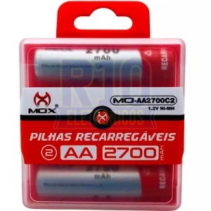 PILHA MOX RECARREGÁVEL 2700MAH C/2 AA