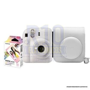 KIT INSTAX MINI 12 CAMERA+BOLSA+10 FILMES BRANCA FUJIFILM