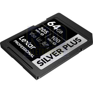 MEMÓRIA SDXC 64GB LEXAR SILVER PLUS 205MB/S U3 V30 4K 