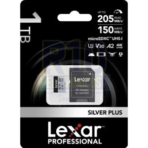 MICRO SD 1TB LEXAR SILVER PLUS 205MB/S U3 V30 A2 4K 
