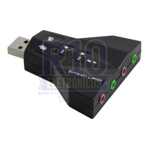 ADAPTADOR DE SOM USB KNUP HB-T65 PLACA DE SOM DUPLA