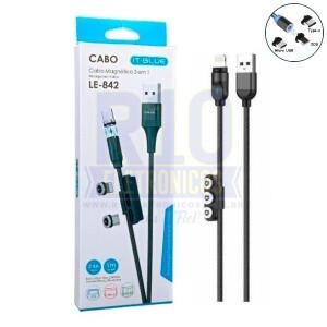 CABO MAGNETICO IT-BLUE LE-842 TIPO-C/V8/IPHONE