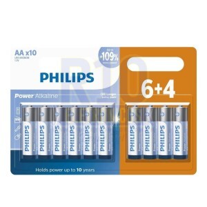 PILHA PHILIPS ALCALINA C/10 AA 1.5V