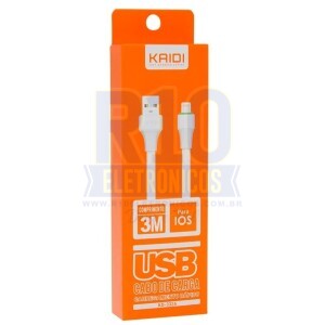CABO USB IPHONE KAIDI 3M KD-332A CARREGAMENTO RÁPITO