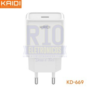 FONTE USB TOMADA KAIDI KD-669 TIPO-C 20W