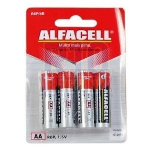 PILHA ALFACELL AA CARTELA C/4 R6P4B