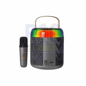 CAIXA DE SOM BLUETOOTH KAPBOM KA-8195 COM MICROFONE KARAOKÊ LED RGB