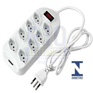 FILTRO DE LINHA 8 TOMADAS KAPBOM SL7508 2M COM INMETRO