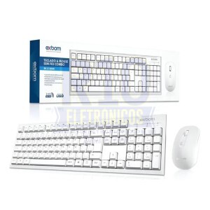 TECLADO E MOUSE KIT EXBOM SEM FIO BK-S1000K