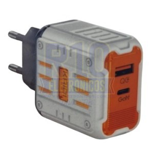 FONTE USB KAIDI KD-692 GAN 45W USB-A / USB-C TURBO