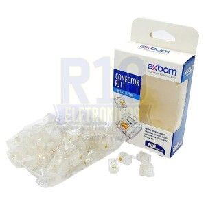 CONECTOR RJ11 EXBOM CONT-RJ11P100 CAIXA COM 100