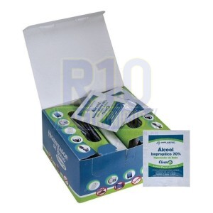 CAIXA COM 50 LENÇOS COM ALCOOL IMPLASTEC 