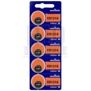 BATERIA CR1216 MURATA CARTELA C/5 LITHIUM 3V