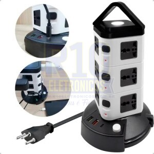 TORRE DE TOMADA BMAX BM-8700 FILTRO DE LINHA C/12 TOMADAS 3 METROS