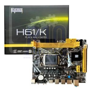 PLACA MÃE LGA1155 REVENGER H61/K GIGABIT INTEL C/10USB