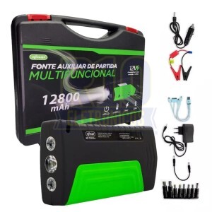 KIT AUXILIAR DE PARTIDA KNUP KP-TC07A+ 12800MAH MULTIFUNCIONAL (COMPRESSOR)